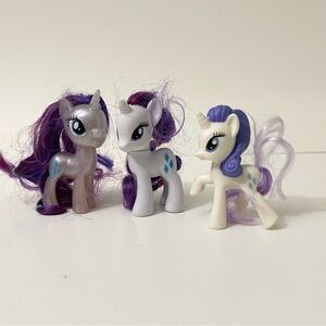 Lot of 3 My Little Pony Rarity Figures Toys